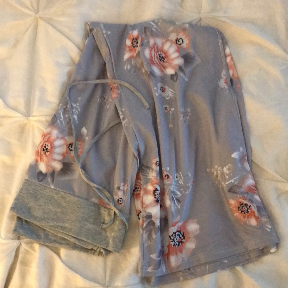 Floral Drawstring High Waist Wise Leg Lounge Pants